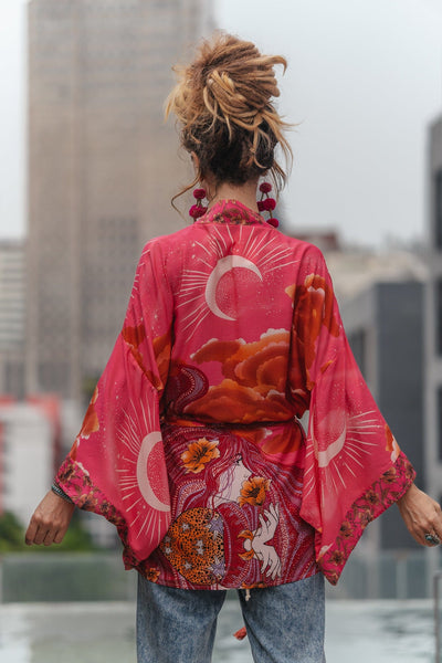 WickedAF Mane Kimono in Pink
