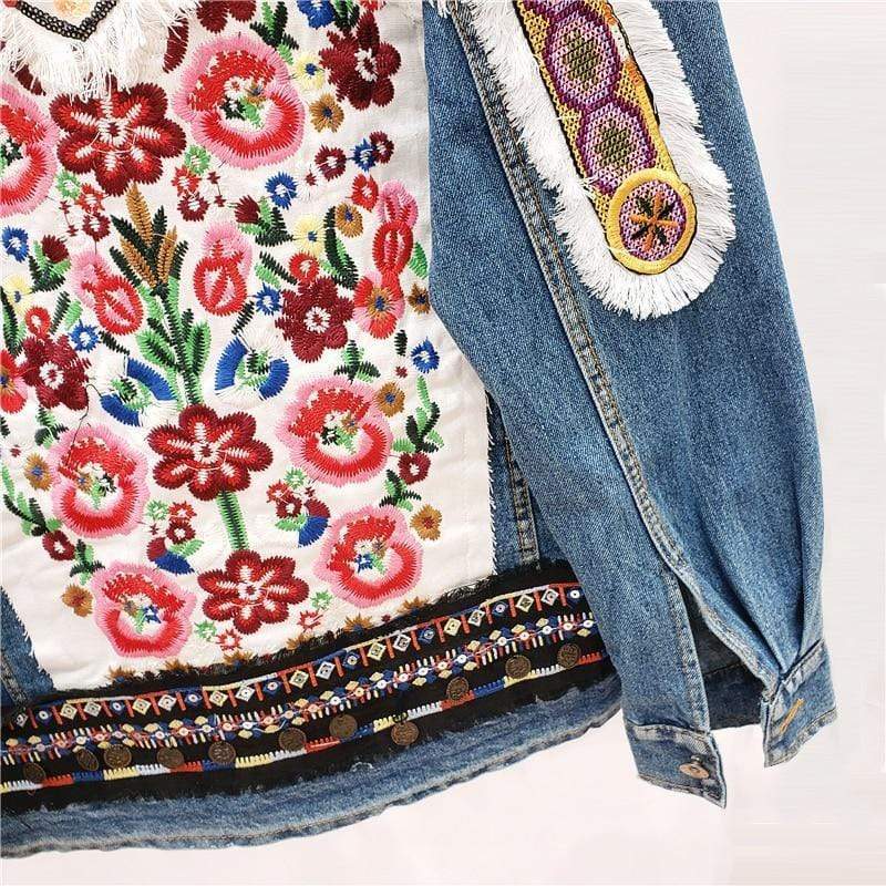 Maya Embroidered Denim Jacket - wickedafstore