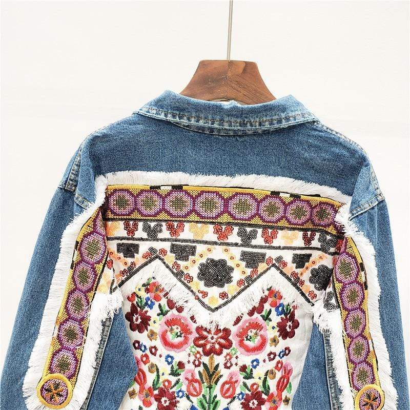 Maya Embroidered Denim Jacket - wickedafstore