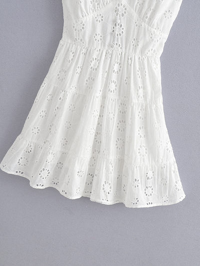 WickedAF Millie White Boho Mini Dress