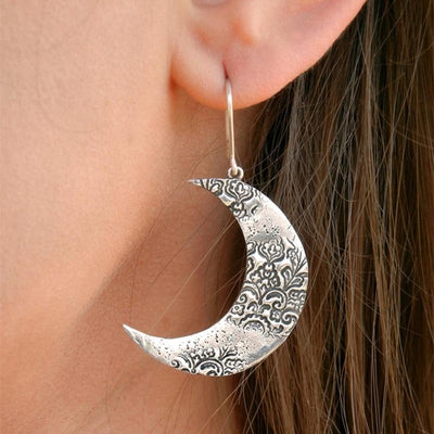 WickedAF Minimalist Silver Crescent Moon Earrings