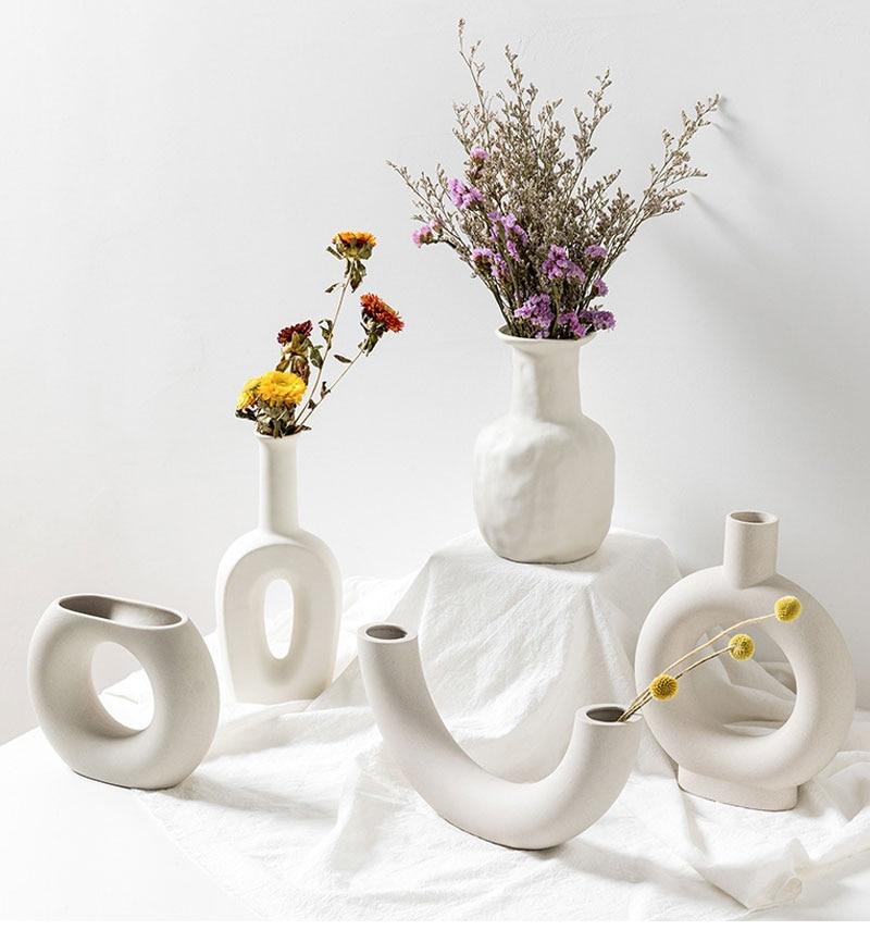 WickedAF Minimalist White Flower Vases