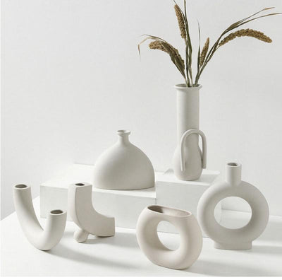 WickedAF Minimalist White Flower Vases