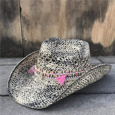 WickedAF Mock-Snake Design Cowgirl Hat