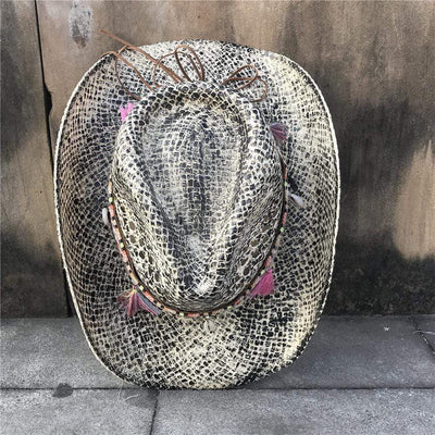 WickedAF Mock-Snake Design Cowgirl Hat