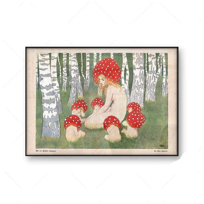 WickedAF Mother Mushroom and her Kids Poster