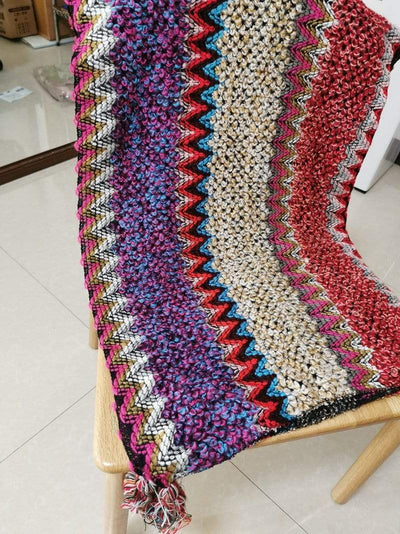 WickedAF Multicolored Knitted Poncho Cape