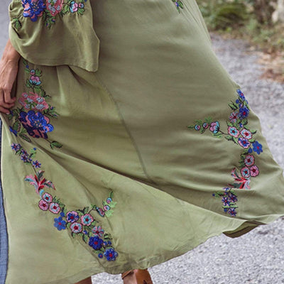 National Style Embroidered Cover-Up Kimono