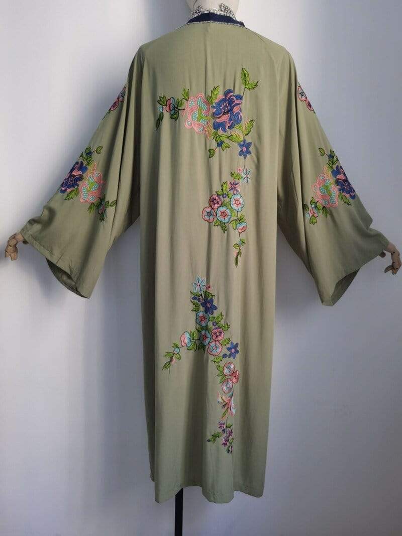National Style Embroidered Cover-Up Kimono – wickedafstore