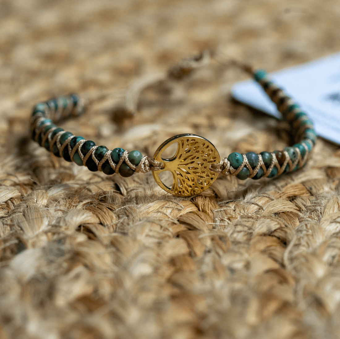 WickedAF Natural African Turquoise & Tree of Life Bracelet