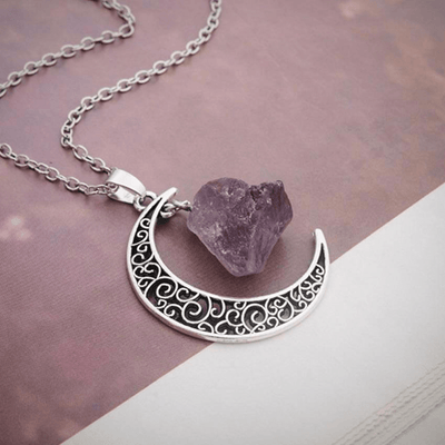 WickedAF Necklace Amethyst Moon & Crystal Necklace