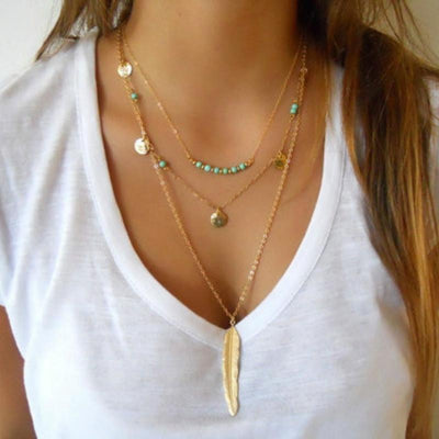 Boho Feather Necklace