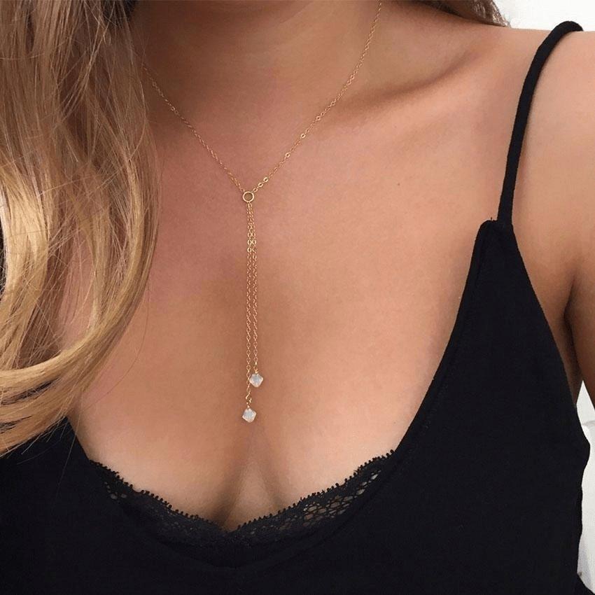 WickedAF Necklace "Dangle" White Crystal Necklace