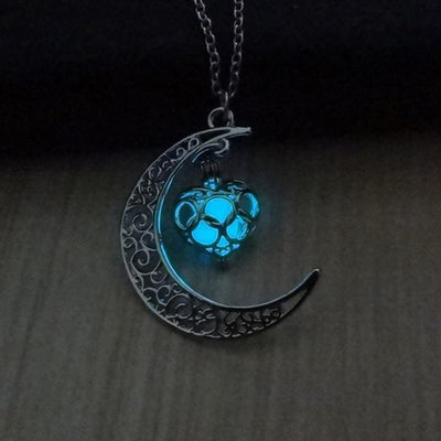 Moonlight Love Glow In The Dark Pendant Necklace