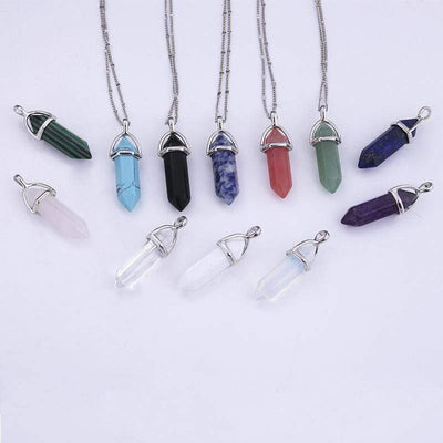WickedAF Necklace Natural Crystal Link Chain Necklace