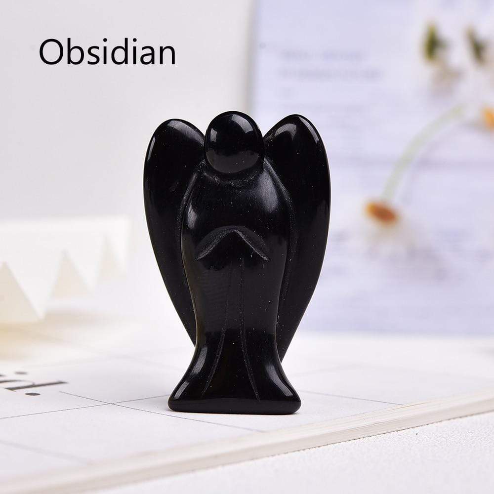 WickedAF Obsidian / 5cm/2" Guardian Angel Crystal Figurine