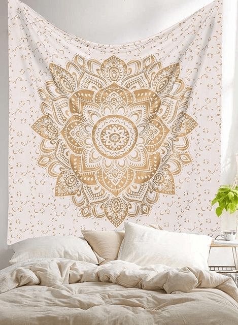 Gold Mandala Tapestry - wickedafstore