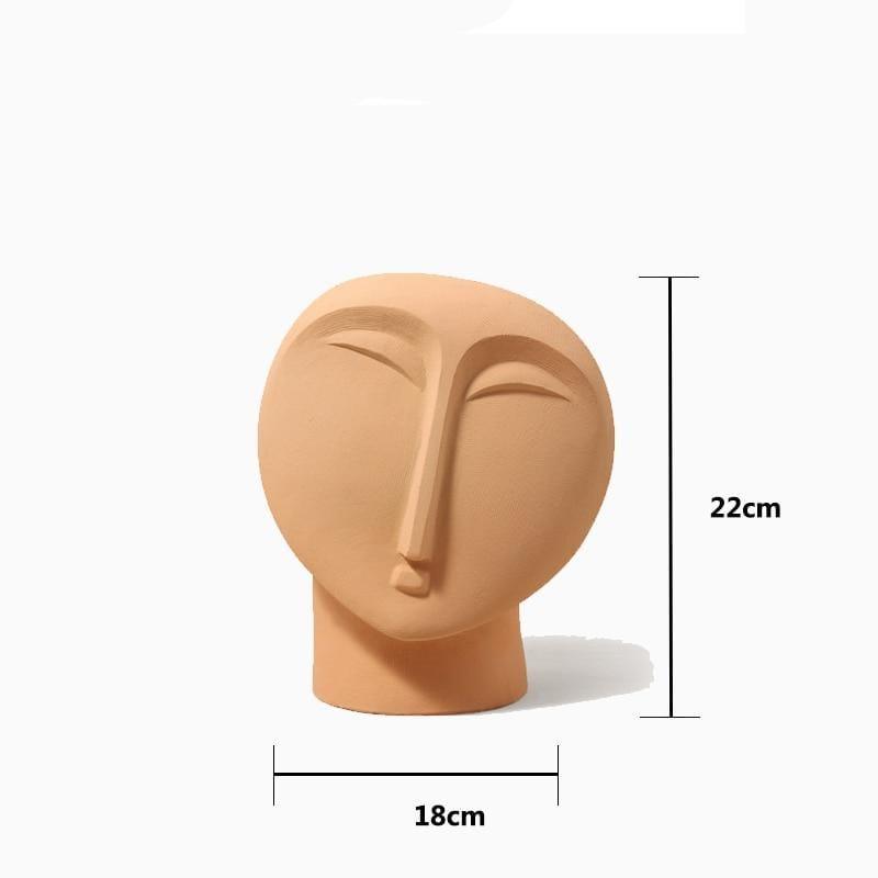 WickedAF Orange Abstract Face Flower Pot
