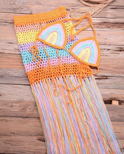 WickedAF Orange / M Luara 2 Pieces Crochet Set