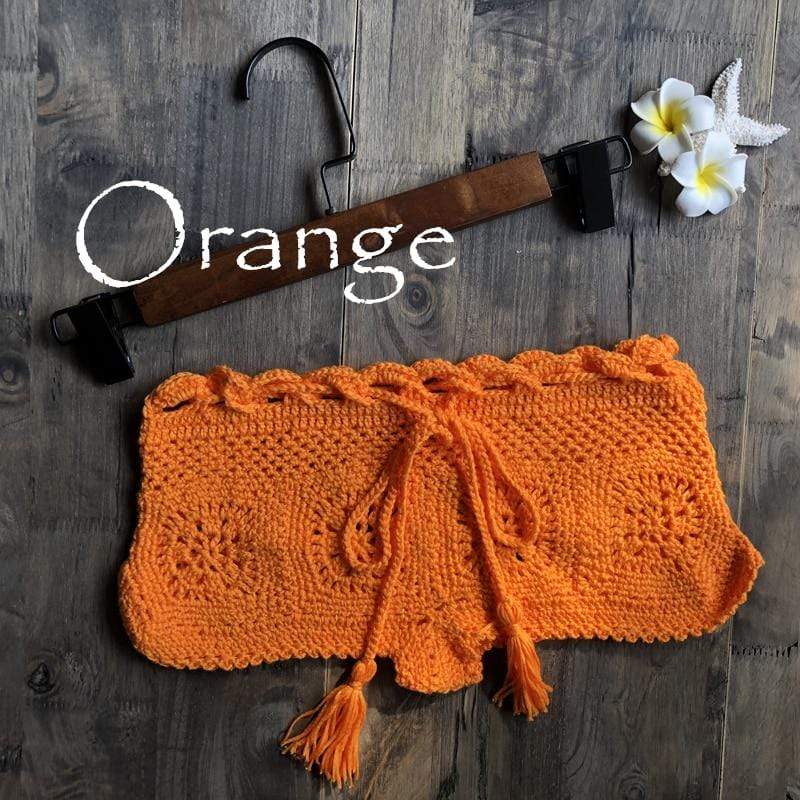 WickedAF Orange / ONE SIZE Boho Knitted Mini Shorts