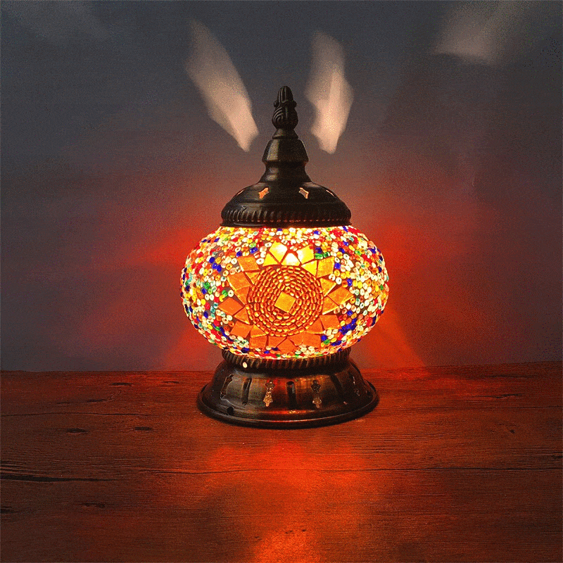 WickedAF orange / US plug Mini Table Mosaic Lamp
