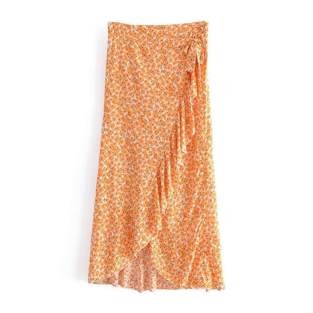 WickedAF Orange / XL Adelmira Maxi Skirt