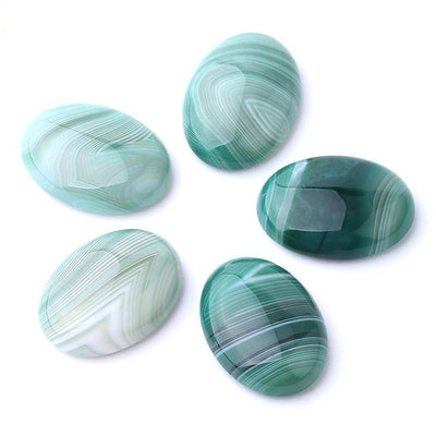WickedAF Oval Natural Green Agate Stones