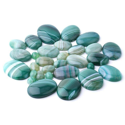 WickedAF Oval Natural Green Agate Stones