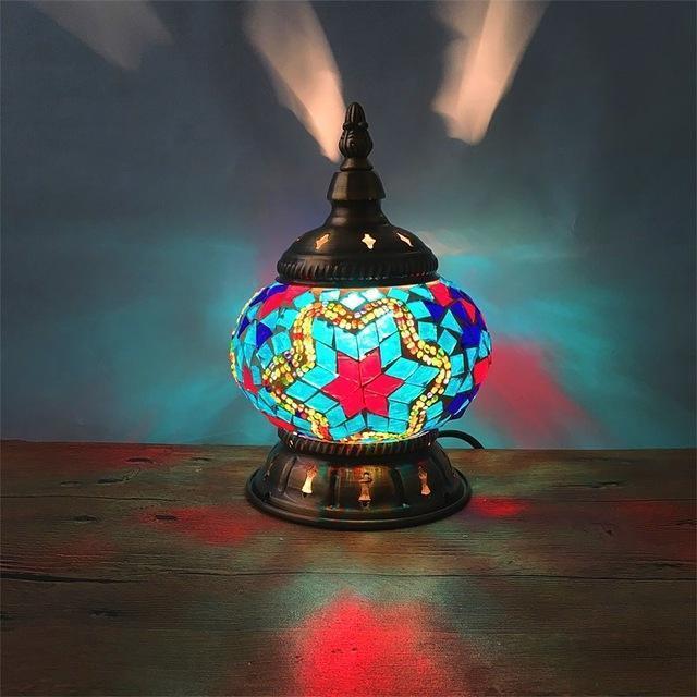 WickedAF peacock-red / US plug Mini Table Mosaic Lamp