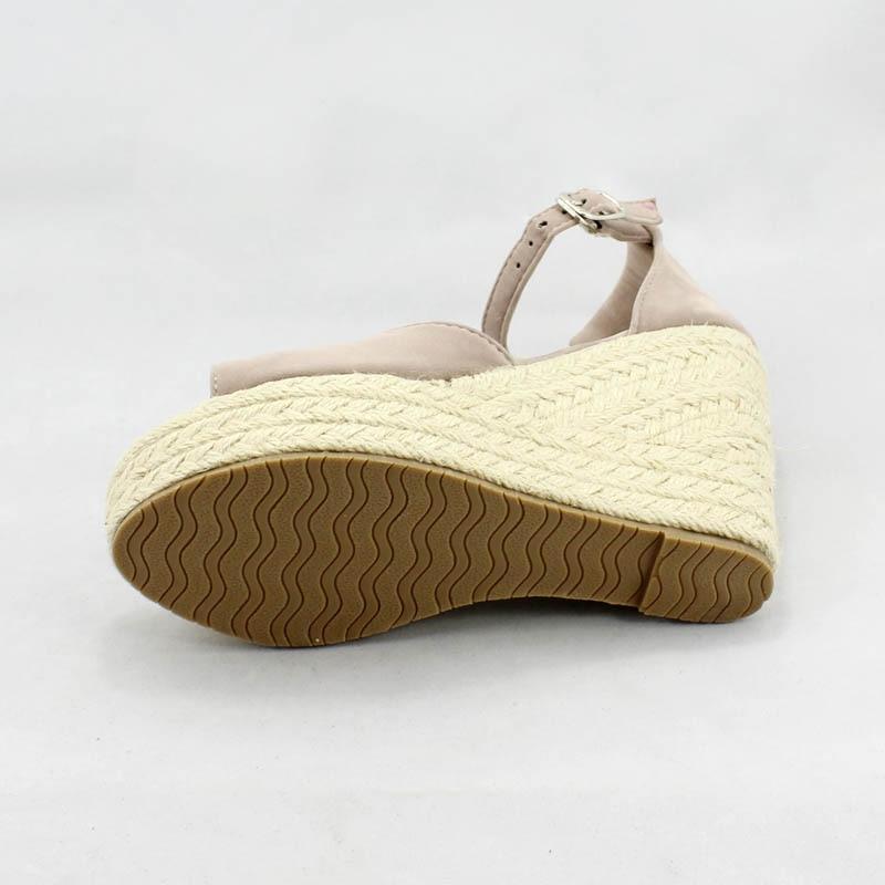 WickedAF Peep Toe Espadrille Wedges with Ankle Strap