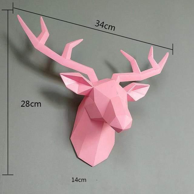 WickedAF Pink 3D Deer Head Wall Statue