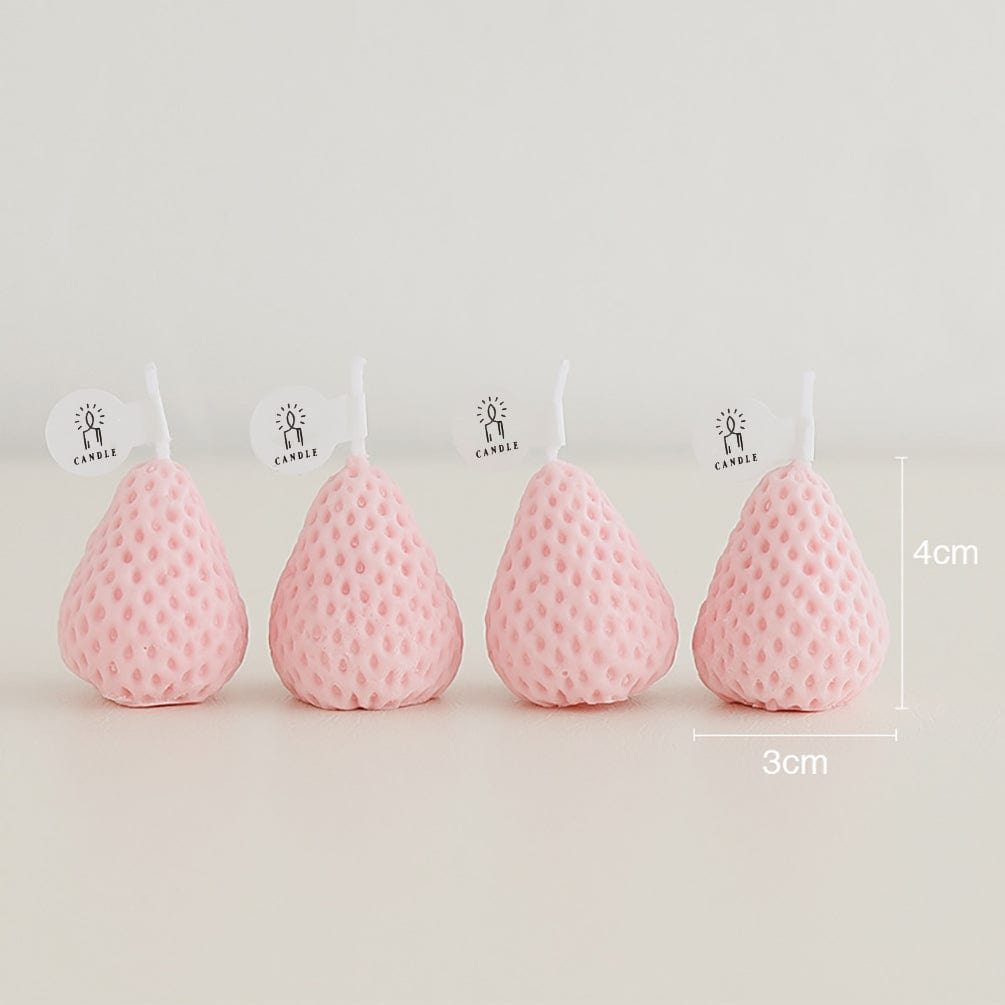 WickedAF Pink 4 Pieces 3x4cm/1.2"x1.6" Strawberry Aromatic Candle