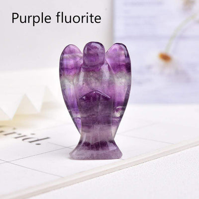 WickedAF Purple fluorite / 5cm/2" Guardian Angel Crystal Figurine