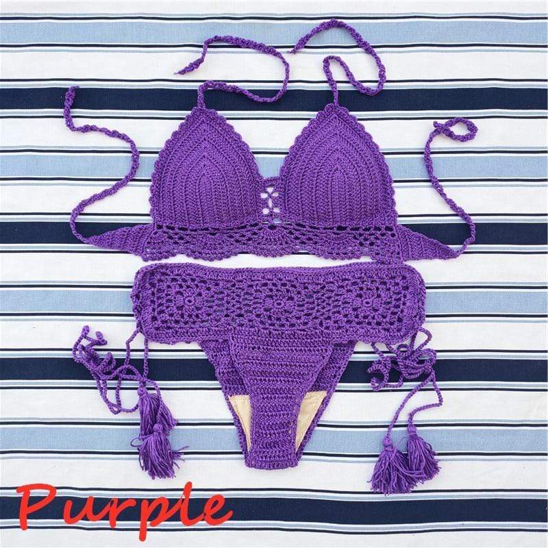 WickedAF Purple / L Aster Handmade Bikini Set