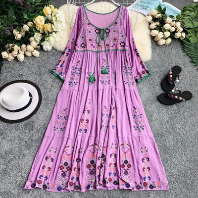 WickedAF purple / One Size Alsephina Embroidered Dress