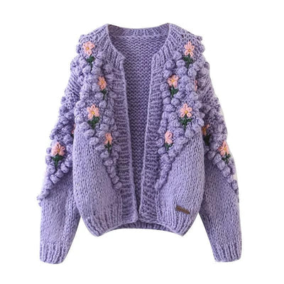 WickedAF Purple / One Size Batu Elegant Knitted Cardigan