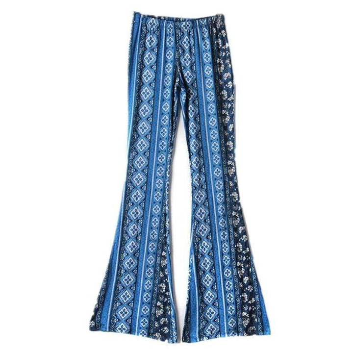 パンツ JACQUARD HALF FLARE PANTS (BLUE FLOWER) jacquard half flare pants (blue flower) – POPPY