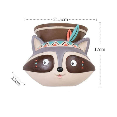 WickedAF Racoon Animal Shaped Wall Mounted Planters
