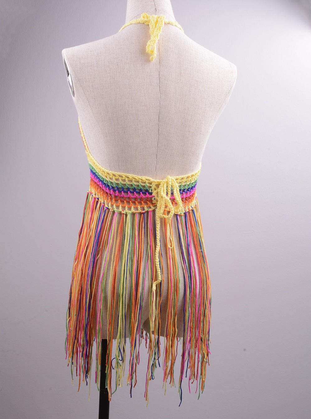 WickedAF Rainbow Tasseled Bikini Set