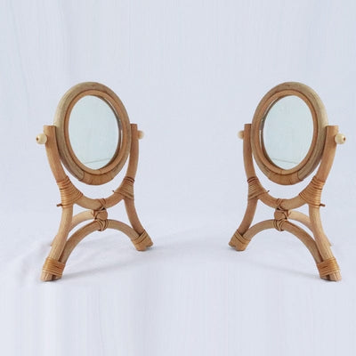 WickedAF Rattan Handmade Table Mirror