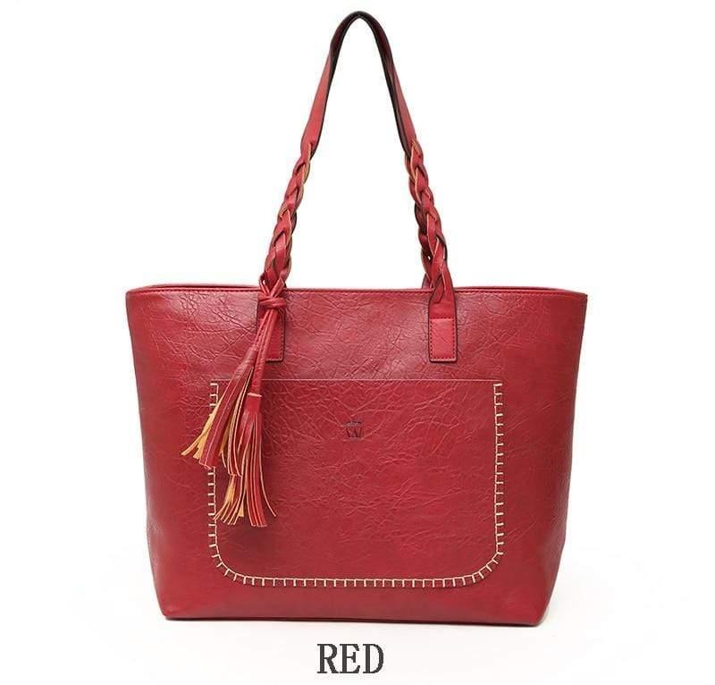 WickedAF Red / 32.5x12x30cm/12.8"x4.8"x11.8" Adelaida Oversized Leather Bag
