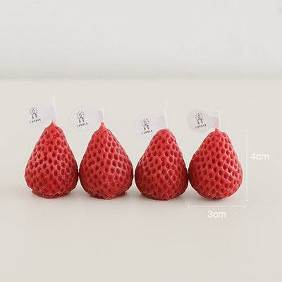 WickedAF Red 4 Pieces 3x4cm/1.2"x1.6" Strawberry Aromatic Candle