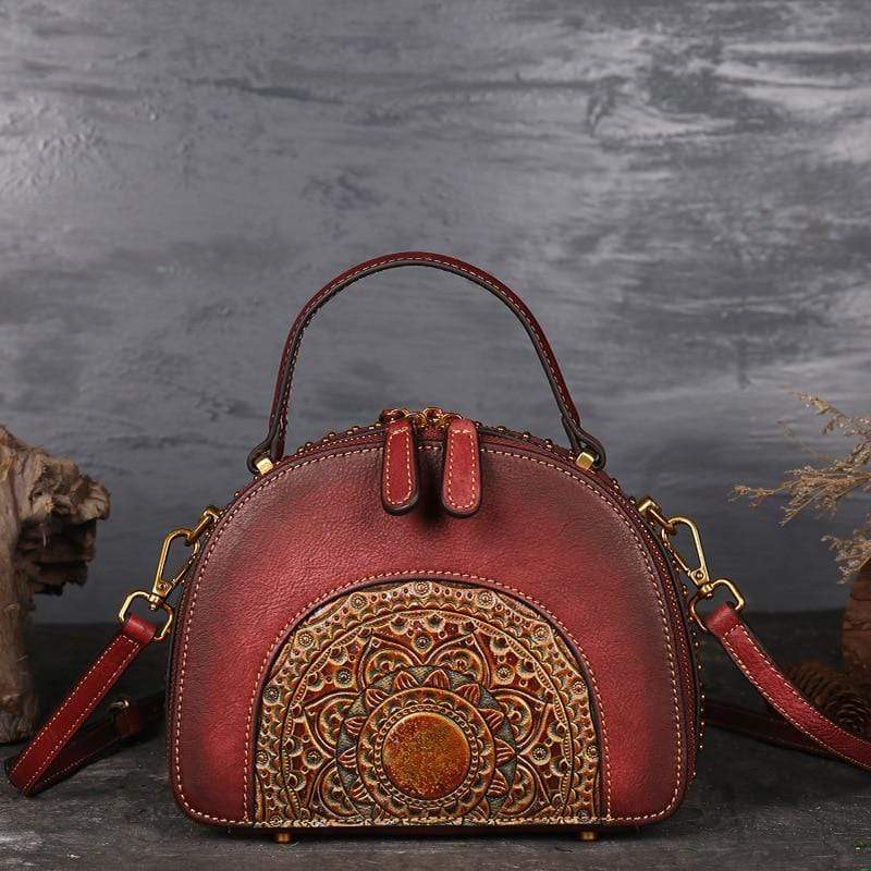 Mandala Embossed Leather Crossbody Bag – wickedafstore