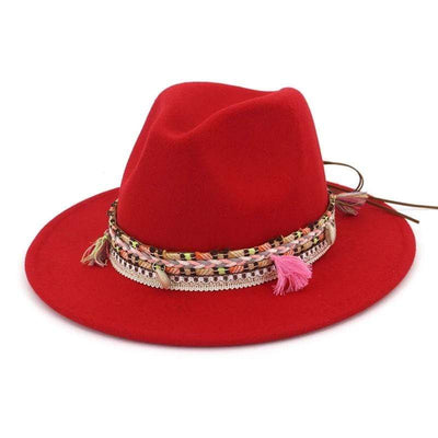 WickedAF Red Jazz Style Fedora Hat