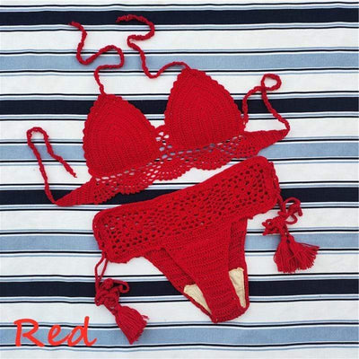 WickedAF Red / L Aster Handmade Bikini Set
