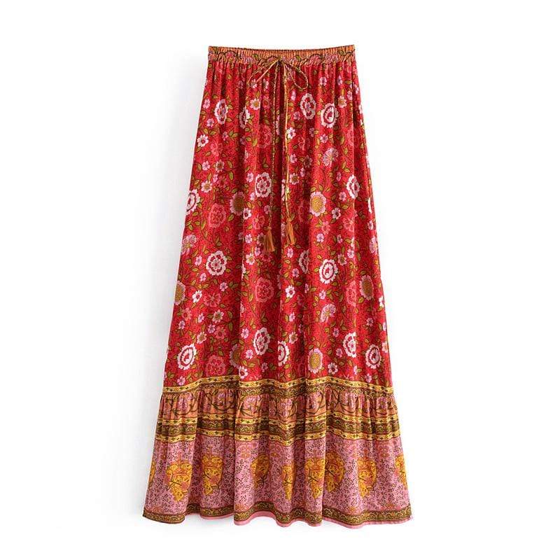 WickedAF Red / L Fiorenza Maxi Skirt