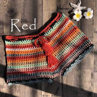WickedAF Red / L SPICE Colorful Crochet Shorts