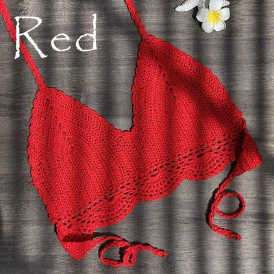 WickedAF Red / S Brunilda Boho Bikini Top