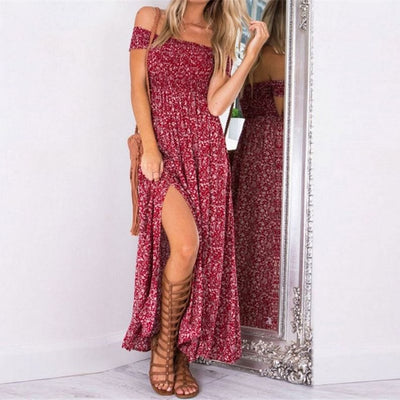 WickedAF RED / S / China Ditsy Floral Maxi Dress