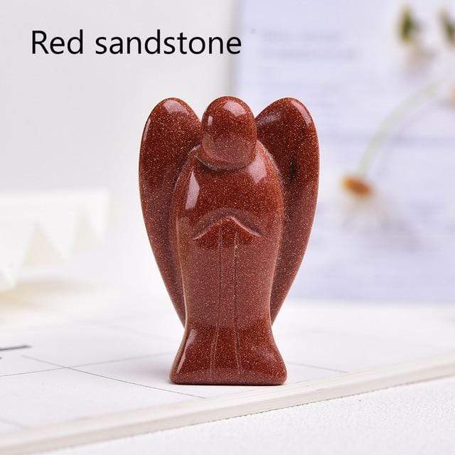 WickedAF Red sandstone / 5cm/2" Guardian Angel Crystal Figurine